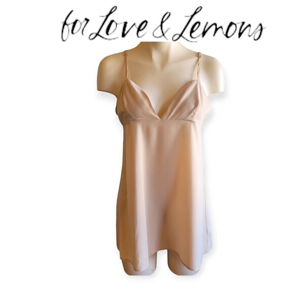 For Love & Lemons Adjustable Strap Nude Mini Slipdress M - Picture 1 of 8